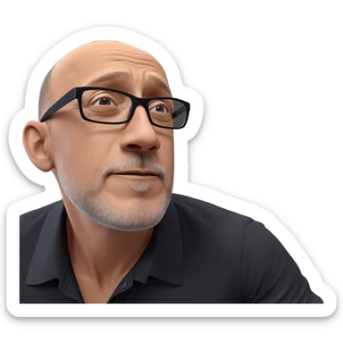 stylish male with glasses sticker