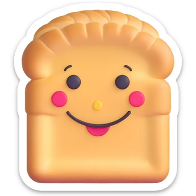 a loaf of bread with a smiley face sticker