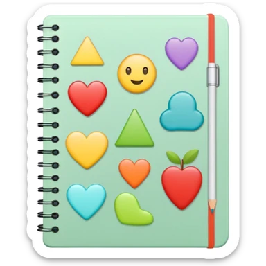 pale green note book with stickers sticker