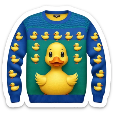 woven sweater with duck pattern sticker