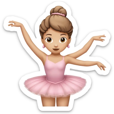 ballerina with a poop emoji head in back attitude pose sticker
