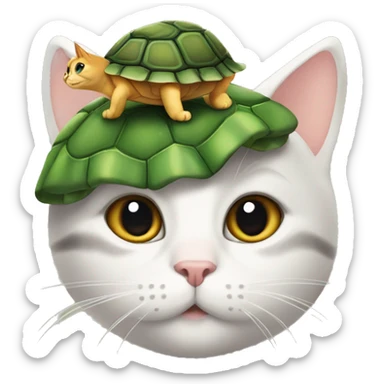 cat mix with turtle and fir sticker