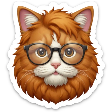 cat with glasses and beard sticker