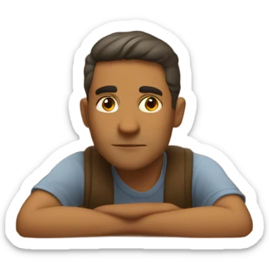 Man daydreaming about a house sticker