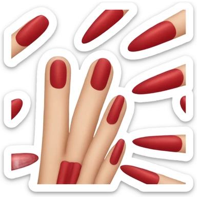 Long red  nails on medium skin ton sticker