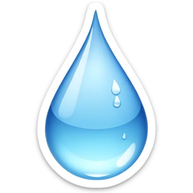 shiny blue water droplet sticker