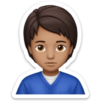 Dre from Lockdown with dre skin, brown eyes, dark brown hair , cobalt blue inmate outfit  sticker