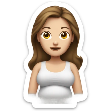 Pregnant white brunette  sticker