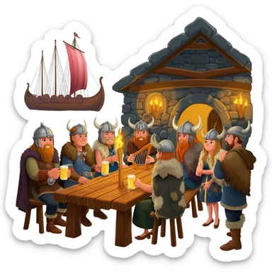 Viking party sticker