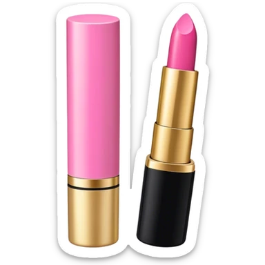 Pink lipstick with gold and black tube sticker