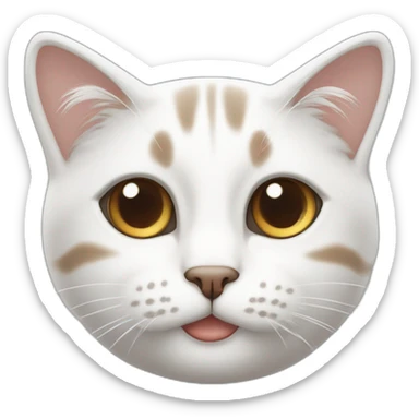 gato blanco con franjas marrones ojos celestes sticker
