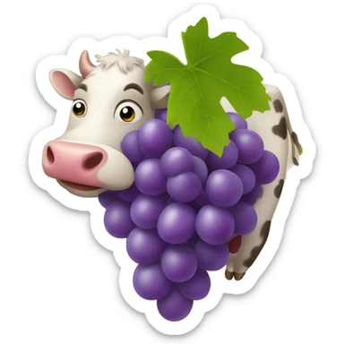 Grapes cow sticker
