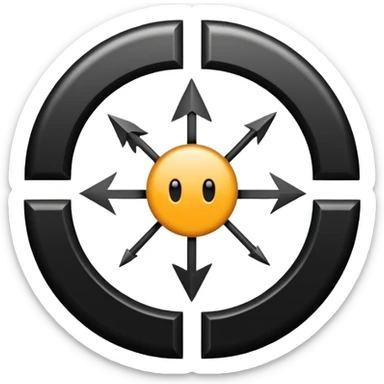 diagram of circle expanding outward with arrows sticker