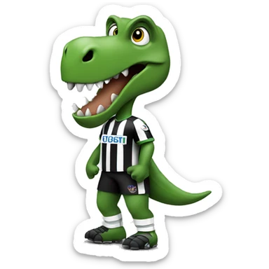 dinosaur in newcastle football shirt  sticker