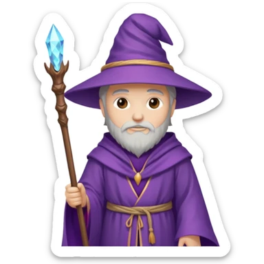 purple wizard with staff sticker