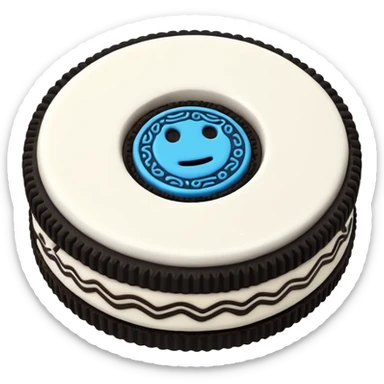 A geometry dash (the game) themed oreo sticker