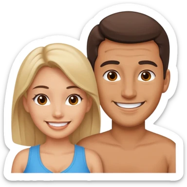 Man sucking naked busty female boobs sticker