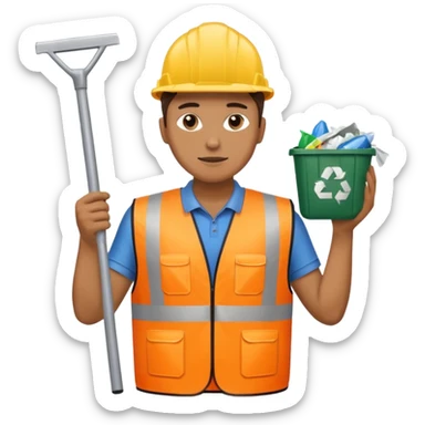 Waste Management, safety vest, trash picker sticker