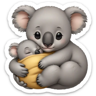 Baby Koala sleeping in someone’s hands sticker