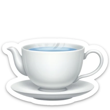 teacup with rising steam lines sticker