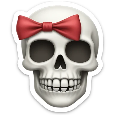 Skull with bow sticker