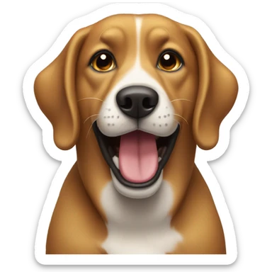 Dog with its mouth open sticker