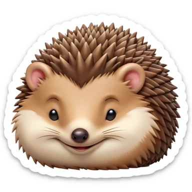 Meme-Worthy Cute Sleeping Hedgehog Portrait Emoji, Head resting peacefully with a contented smile, showcasing a delightfully compact build and a luxuriously soft brown Fur with tiny spines, eyes shut in a serene, restful nap, Simplified yet hilariously adorable features, highly detailed, glowing with a soft, drowsy light, high shine, relaxed and utterly lovable, stylized with an air of playful laziness, bright and heartwarming, soft glowing outline, capturing the essence of a comically sleepy hedgehog, so meme-worthy it feels like it could instantly become the next viral sensation of adorable slumber! sticker