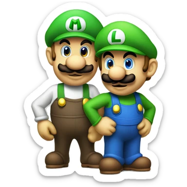 Mario and Luigi  sticker