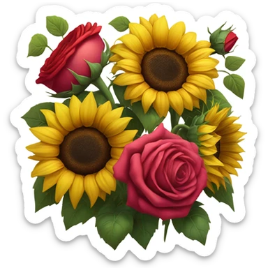 sunflowers and roses  sticker