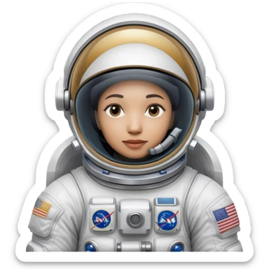 Cinematic Realistic Astronaut with concealed face– A highly detailed depiction of an astronaut in a state-of-the-art space suit, floating weightlessly in the vast expanse of space. The reflective visor hides the face so we do not see the astronauts face, while intricate suit details and soft lighting create an immersive sense of realism. sticker