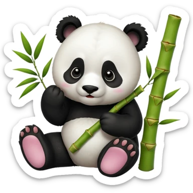 Cute panda eating bamboo  sticker