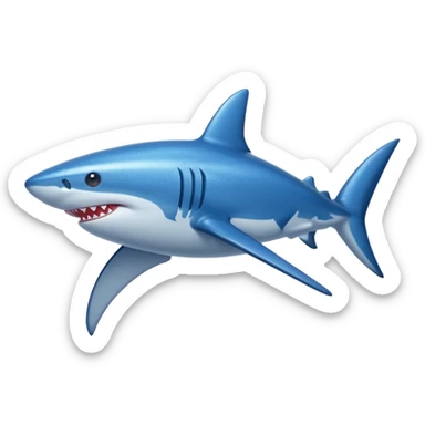 glitter azul-marinho tubarão sticker