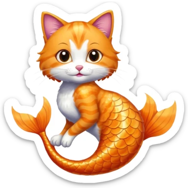 mermaid cat sticker