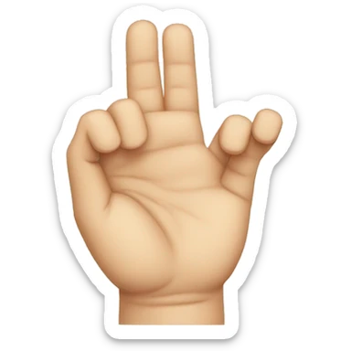 hand palmar with index finger folded inside sticker