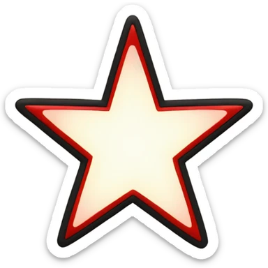 red star with black outline sticker
