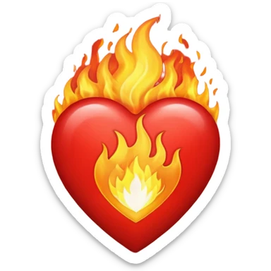Cœur en feu sticker