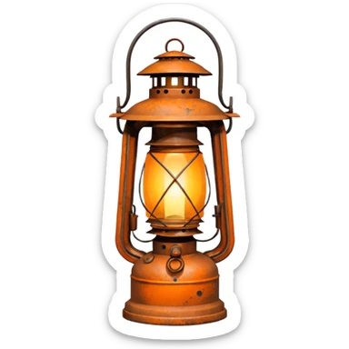 Iron Lamp + orange beam, Street Lantern. sticker