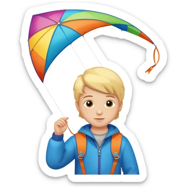 little kid with kite sticker