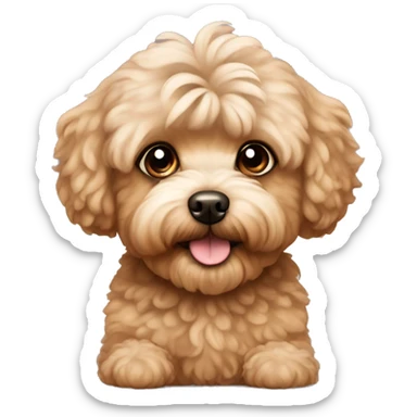 brown maltipoo  sticker