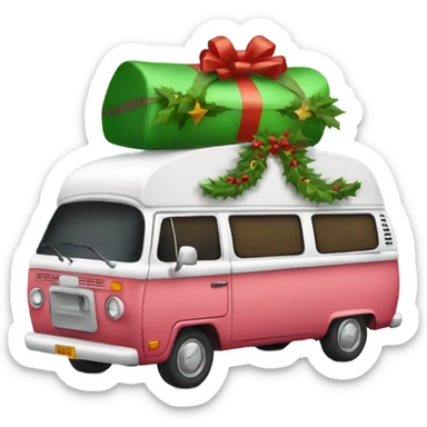Camper van Christmas sticker