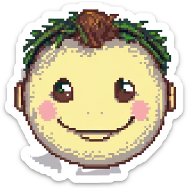 smiling face with one eyebrow raised, expressive sticker