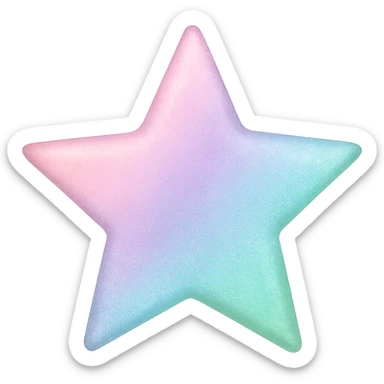 tiny star with a glamorous and stylish pastel ombre, no background sticker