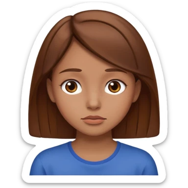 Girl with Brown Hairs thinking of someone  sticker