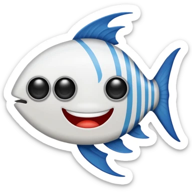 ios fishbone emoji x eyes sticker