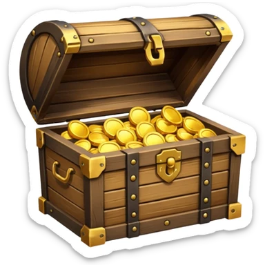 Open treasure chest with bright light inside sticker