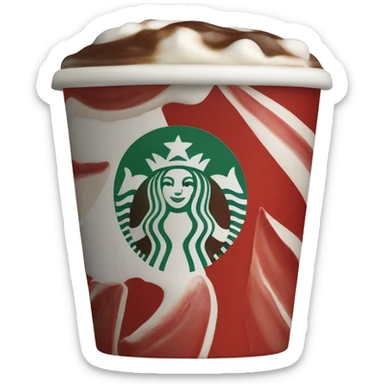 Starbucks peppermint mocha in red starbucks cup sticker