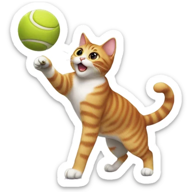 cat playing fetch sticker