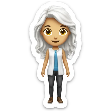 Une fille blanche aux cheveux bruns sticker