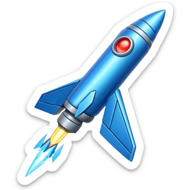 high tech missile with glowing blue accents sticker