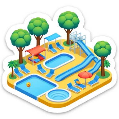 vacation park isometric exterior sticker